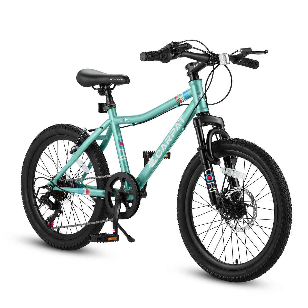 S20101 20 Inch Kids' Bike, Boys Girls Mountain Bike Ages 8-12, 7 Speed Teenager Children Kids' Bicycles, Front Suspension Disc Brake Rear V-Brake, High Steel Frame