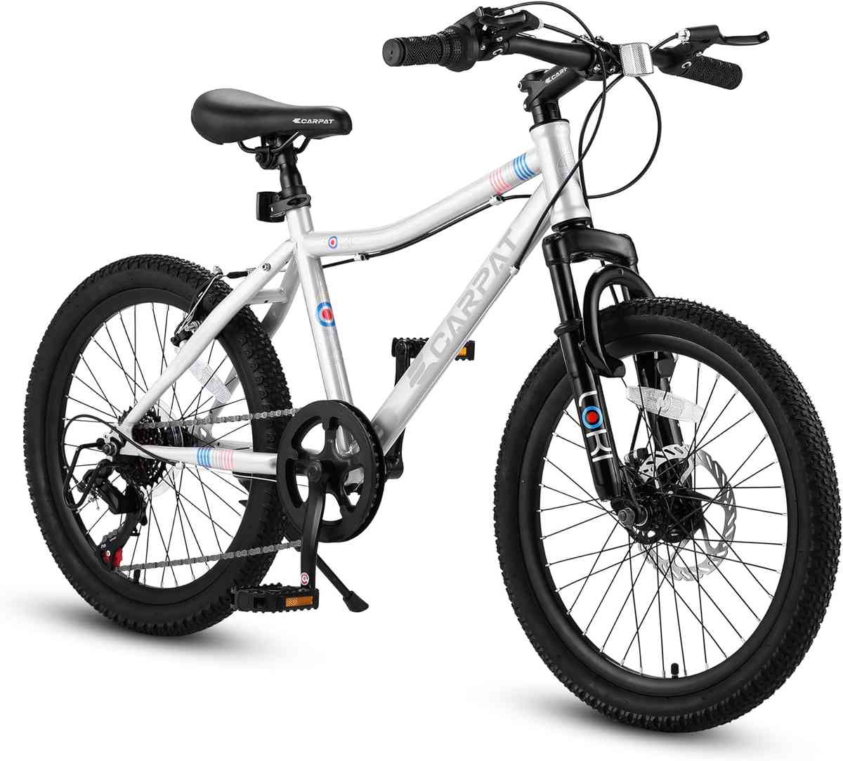 S20101 20 Inch Kids' Bike, Boys Girls Mountain Bike Ages 8-12, 7 Speed Teenager Children Kids' Bicycles, Front Suspension Disc Brake Rear V-Brake, High Steel Frame