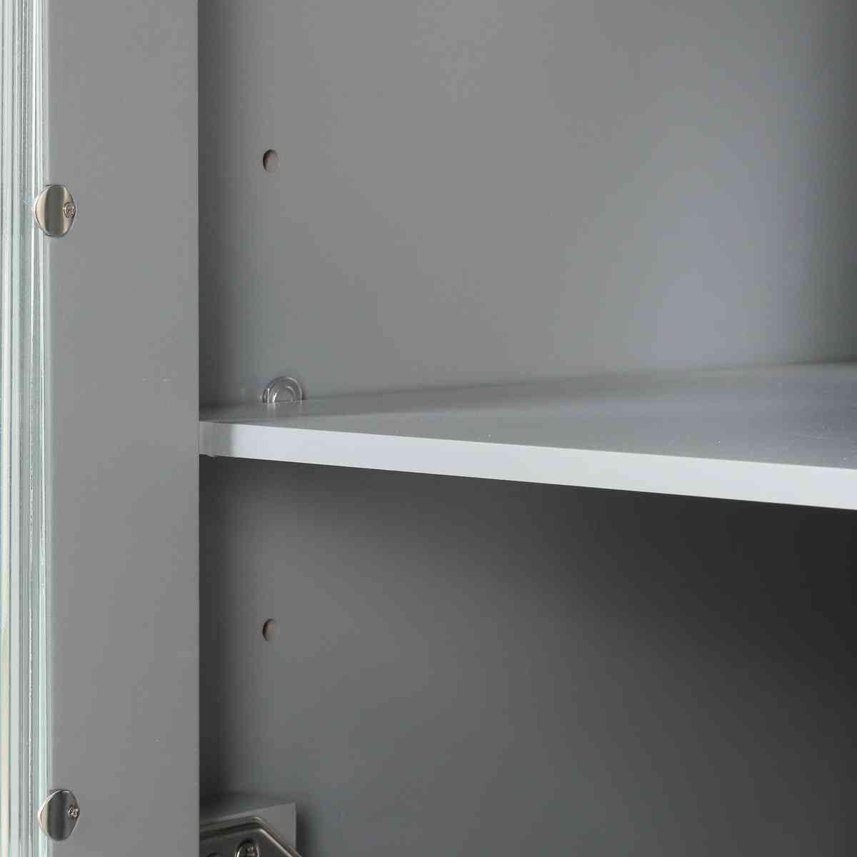 24'' Bathroom Vanity with Sink, Bathroom Vanity Cabinet with Two Drawers and Door, Adjustable Shelf, Solid Wood and MDF, Grey