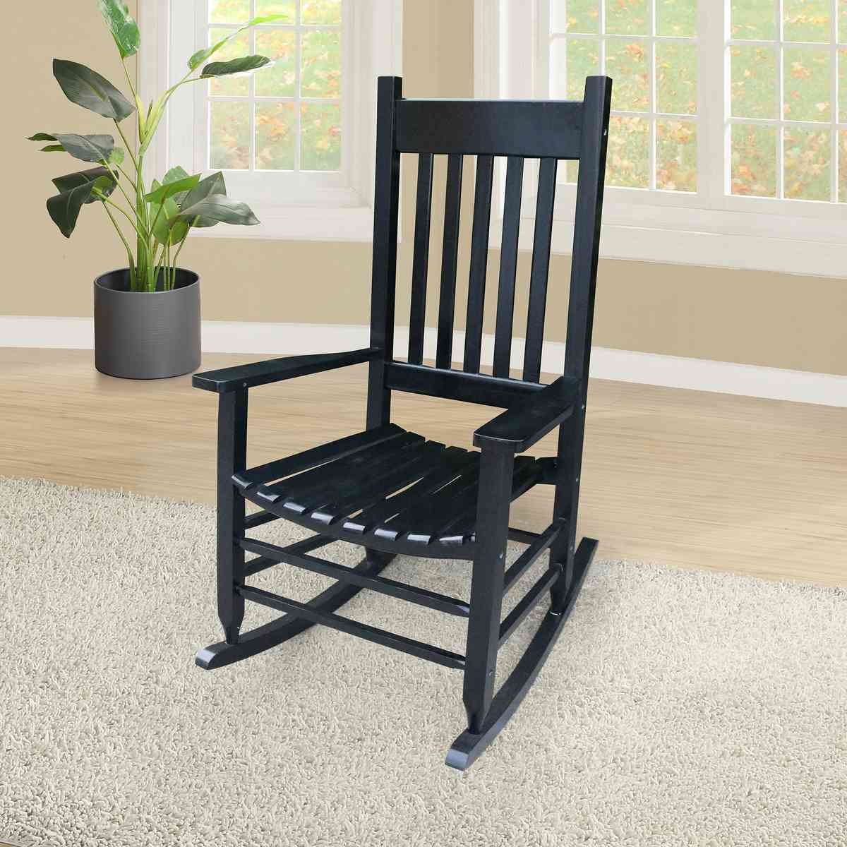 wooden porch rocker chair Black, without mat