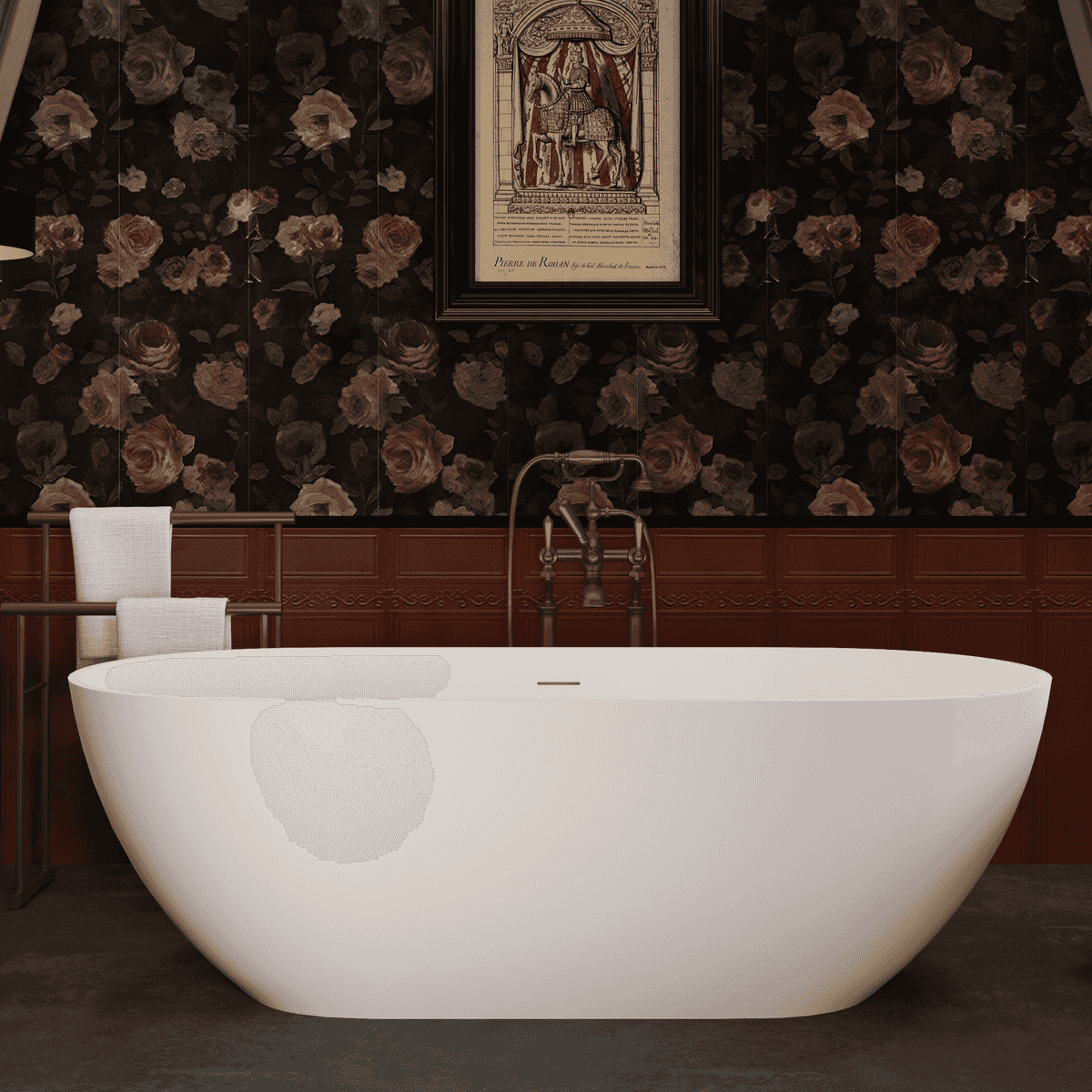 69" Freestanding Solid Surface Bathtub, Luxury Handcrafted Stone Resin Freestanding Soaking Bathtub with Overflow and Pop-up Drain, Matte White 24S03-69MW