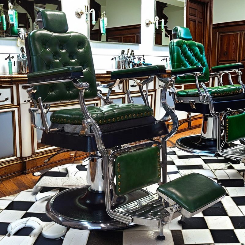 理发椅 Luxury Barber Chair with Hydraulic Lift and Recline – Stylish and Comfortable