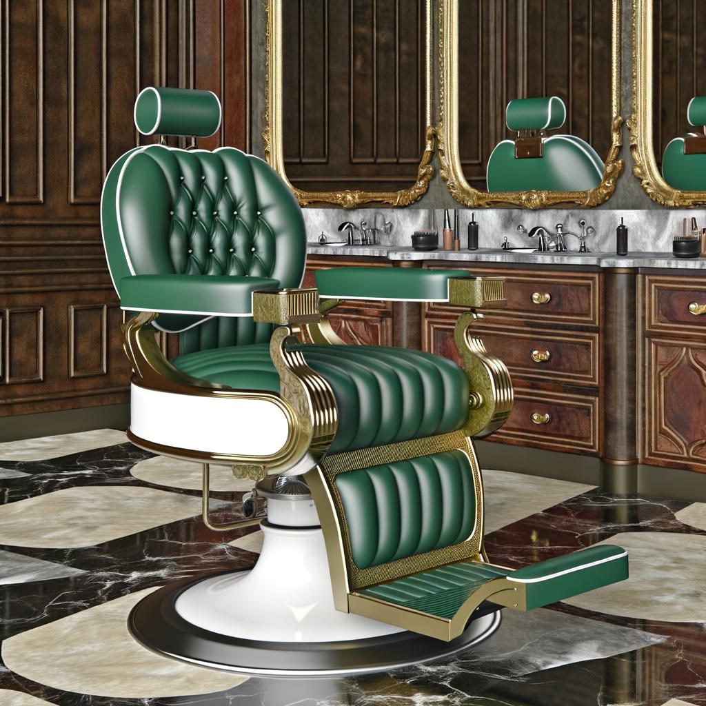 理发椅 Heavy Duty Barber Chair with Hydraulic Lift and Recline – Comfortable and Modern