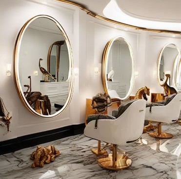 massage salon mirror