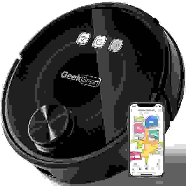 Geek Smart L8 Robot Vacuum Cleaner and Mop, LDS Navigation, Wi-Fi Connected APP, Selective Room Cleaning,MAX 2700 PA Suction, Ideal for Pets and Larger Home(Ban on Amazon)